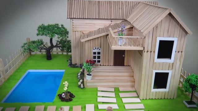 Rumah Miniatur Dari Stik Es Krim